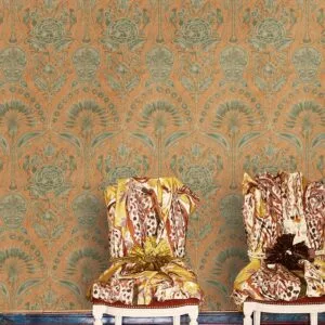 Sanskriti Palm & Rose Art Deco Wallpaper